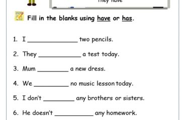 Has-Have worksheet Have has worksheets for grade 1 English grammar