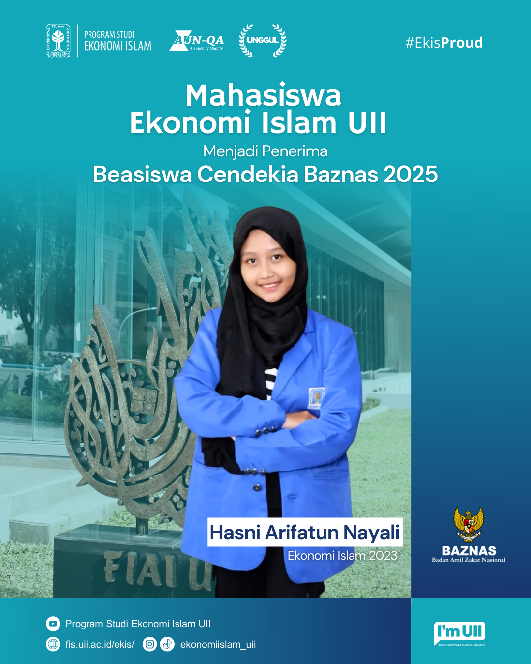 Mahasiswa Ekonomi Islam UII Raih Beasiswa Cendekia BAZNAS 2025