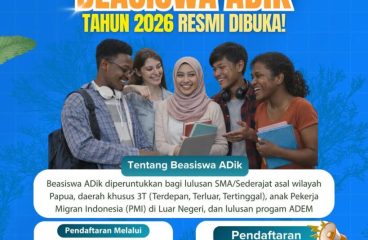 Pendaftaran Beasiswa Afirmasi Pendidikan Tinggi ADik Tahun 2026