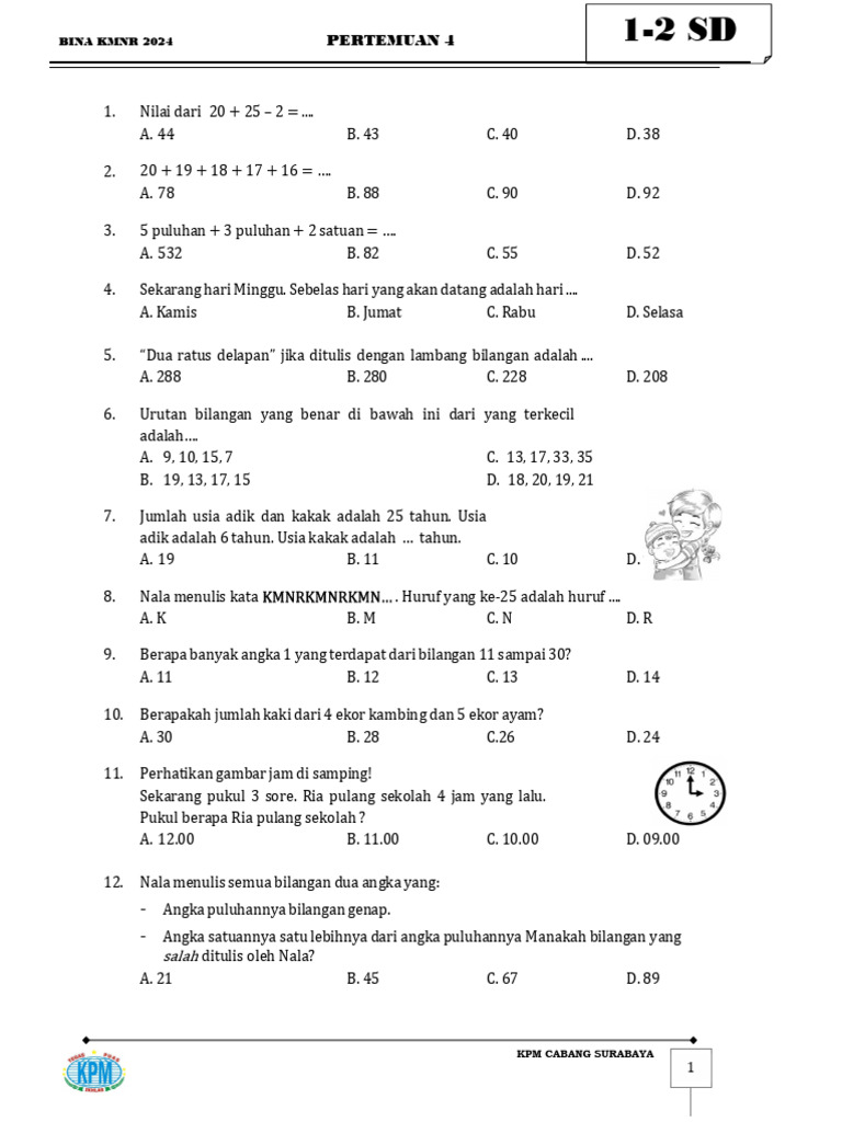5 Rahasia Latihan Soal KMNR Kelas 1 Agar Anak Lebih Cepat Paham dan Percaya Diri