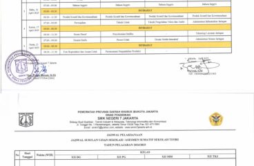 Jadwal Ujian Sekolah Teori TP 2024 2025 PDF