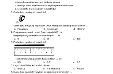 Ulangan Harian Kelas II Tema 5 Subtema 1 PDF