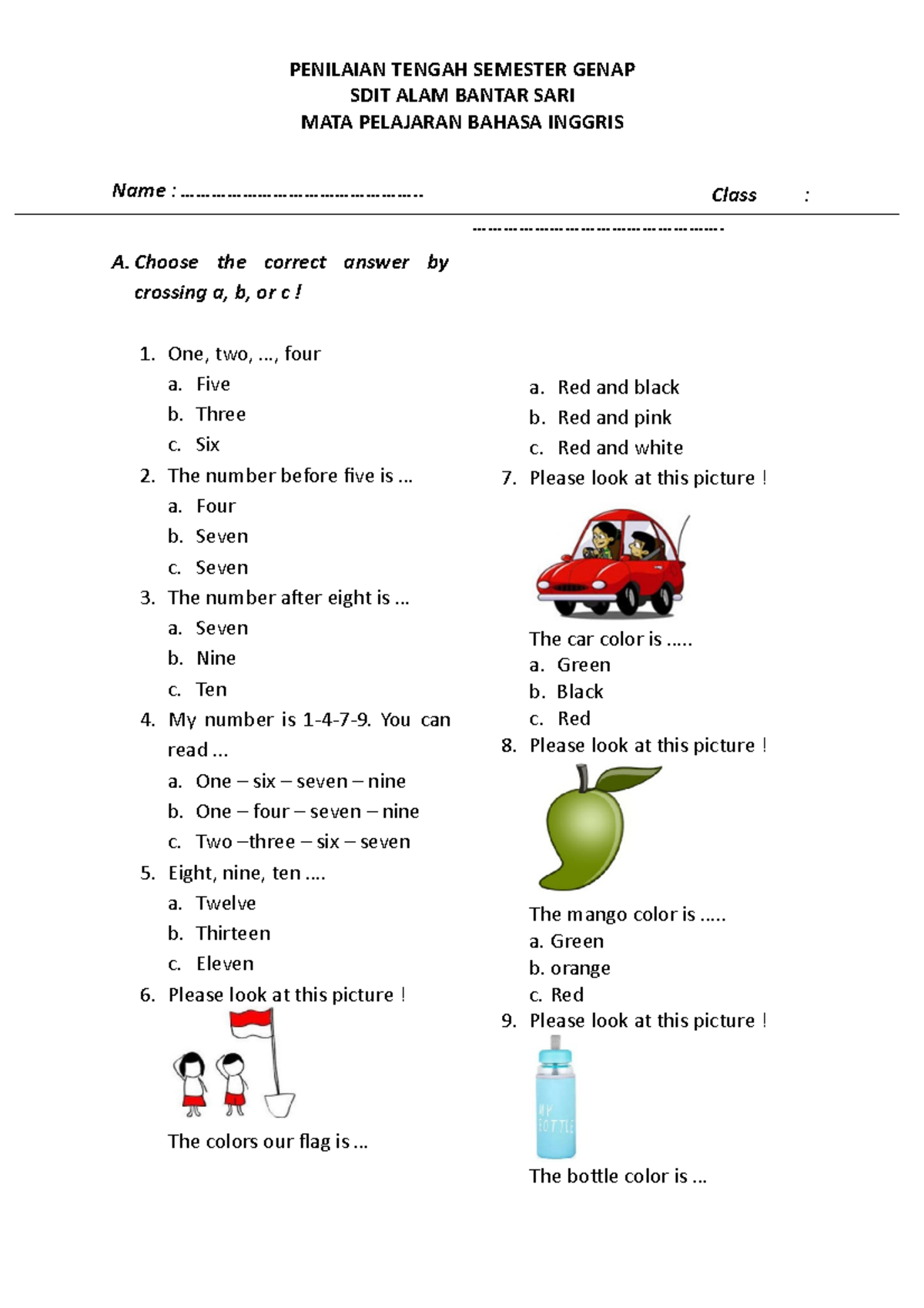 7 Contoh Soal Ujian Bahasa Inggris MI SD Kelas 1 yang Wajib Tahu Sebelum Ujian Dimulai