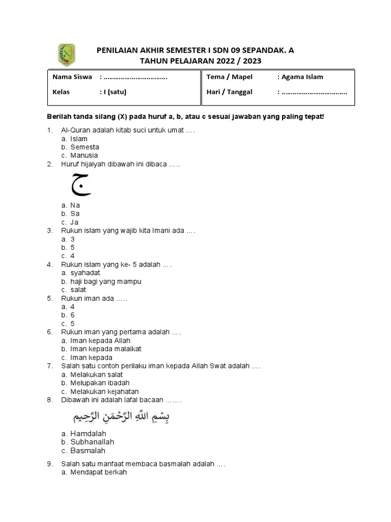 7 Rahasia Latihan Contoh Soal UTS Agama Kelas 1 Semester 2 Agar Nilai Anak Maksimal 7 Rahasia Latihan Contoh Soal UTS Agama Kelas 1 Semester 2 Agar Nilai Anak Maksimal