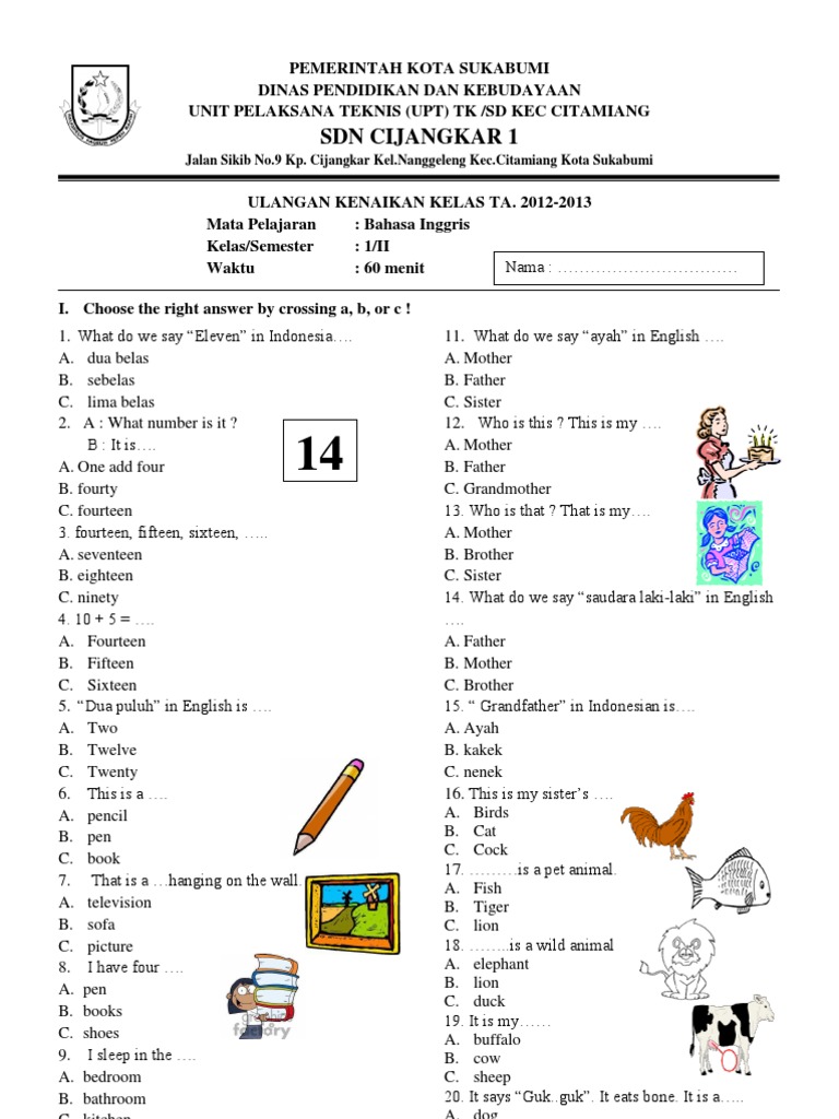 7 Rahasia Latihan Soal Bahasa Inggris Kelas 6 Semester 1 PDF Agar Nilai Ujian Maksimal
