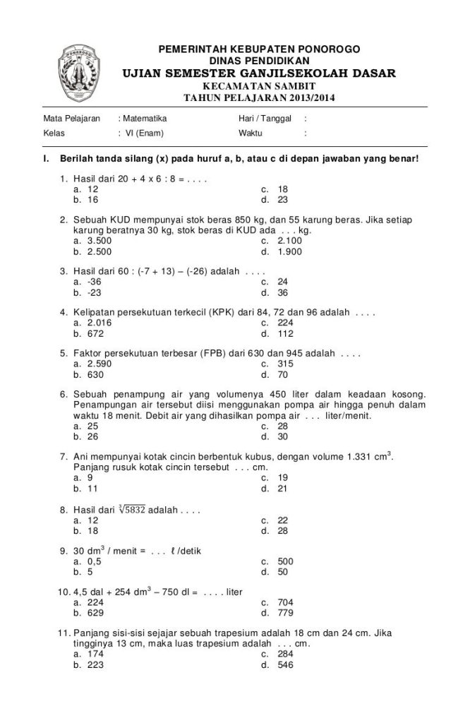 7 Rahasia Lulus Ujian dengan Kisi-kisi Soal Kelas 4 Semester 1 PDF Terbaru Tahun 2026
