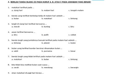 Soal Ulangan Harian IPA Kelas 1 PDF