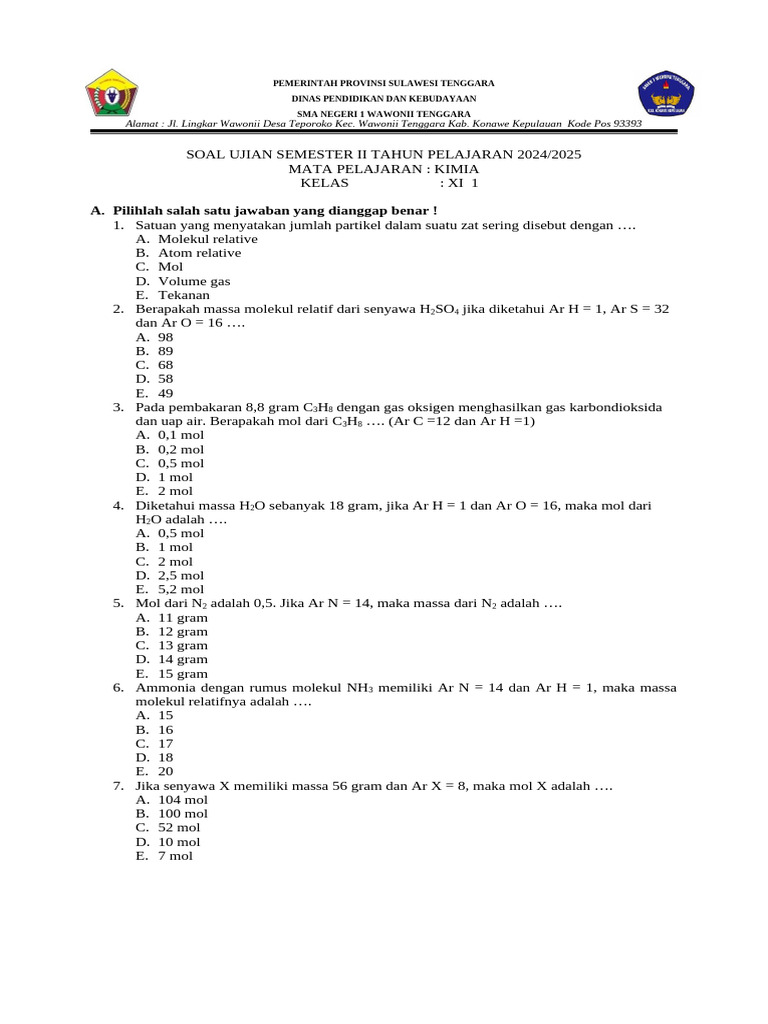 7 Soal Ujian Kelas 11 Semester 2 dan Kunci Jawaban Sumatif STS yang Wajib Tahu