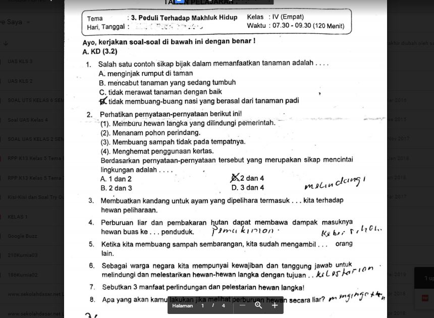 7 contoh soal hot ipa kelas 4 semester 1 yang Wajib Tahu Sebelum Ujian!