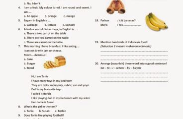 download soal bahasa inggris kelas 2 sd semester 2 kurikulum2013