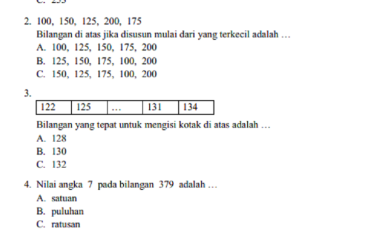 Soal Pas Matematika Kls 4 Semester 1 - Piffle me