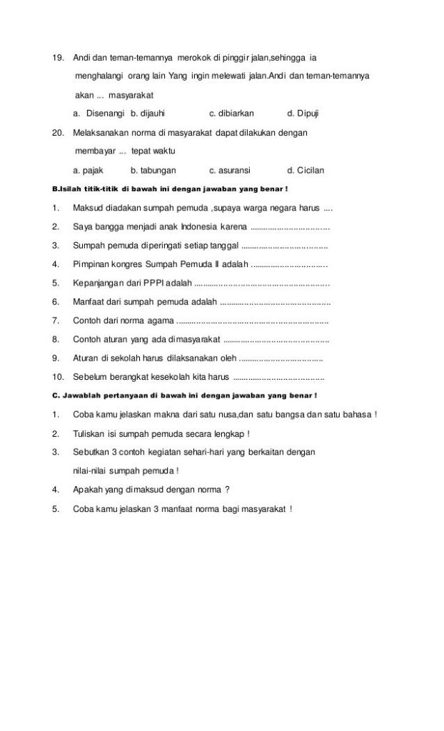 Bocoran Soal PKN Kelas 3 Semester 1 Beserta Kunci Jawaban yang Sering Keluar Saat Ujian