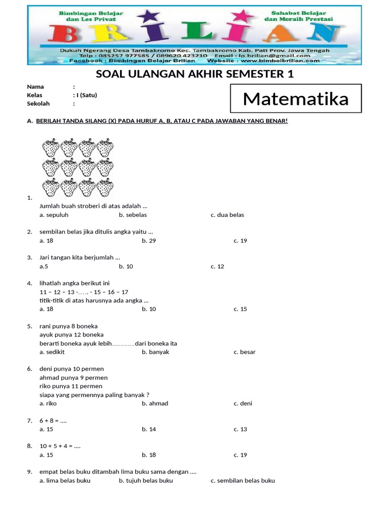 Rahasia Anak Cepat Pintar Hitung dengan Latihan Soal Matematika Kelas 1 SD PDF Terbaru Rahasia Anak Cepat Pintar Hitung dengan Latihan Soal Matematika Kelas 1 SD PDF Terbaru