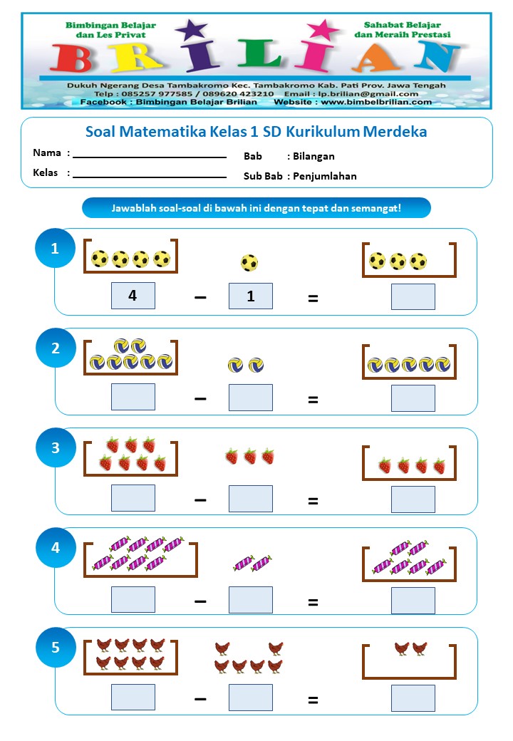 Rahasia Cepat Pintar dengan Latihan Soal Matematika Gambar Kelas 1 SD Terbaru