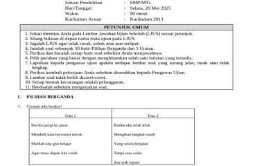 Soal Ujian Sekolah SMP 2025 PDF