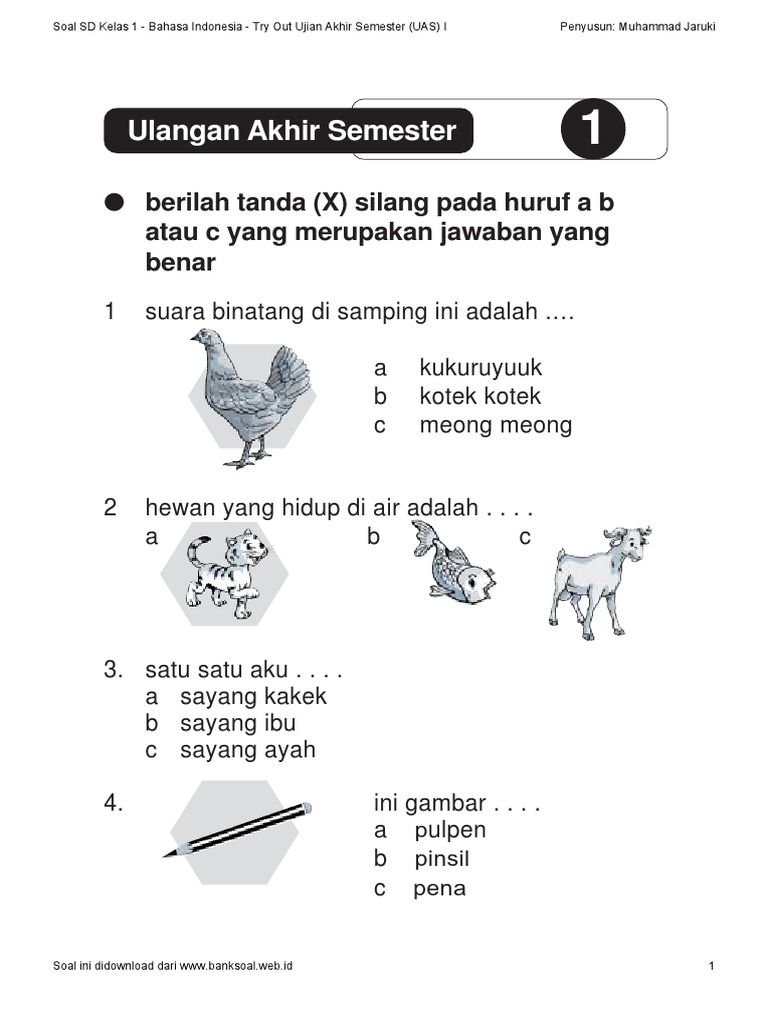 Terbukti 7 Cara Cepat Kuasai Contoh Soal Ujian Bahasa Indonesia Kelas 1 SD Semester 2