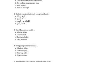 Soal Hadits Kelas 1 Madrasah Diniyah PDF