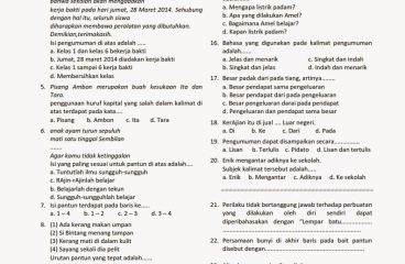Soal Uts Bahasa Indonesia Kelas 4 Dalchaebi