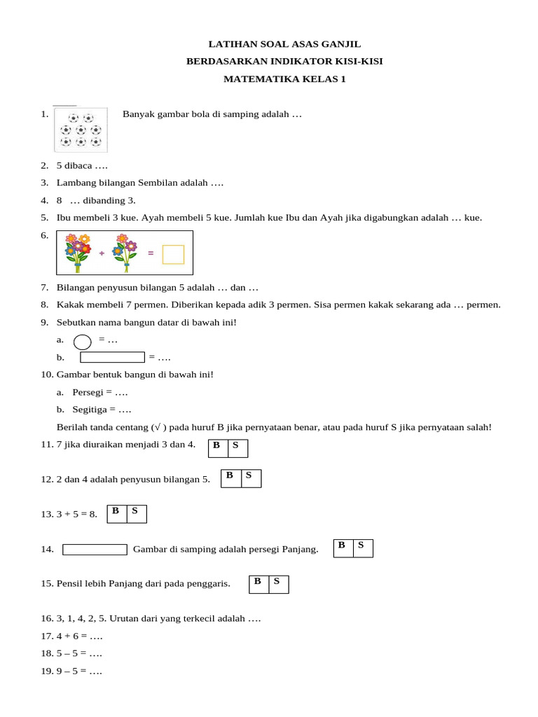 Ternyata Ini Rahasia Latihan Soal Matematika Kelas 1 Subtema 1 Sampai 4 Paling Mudah