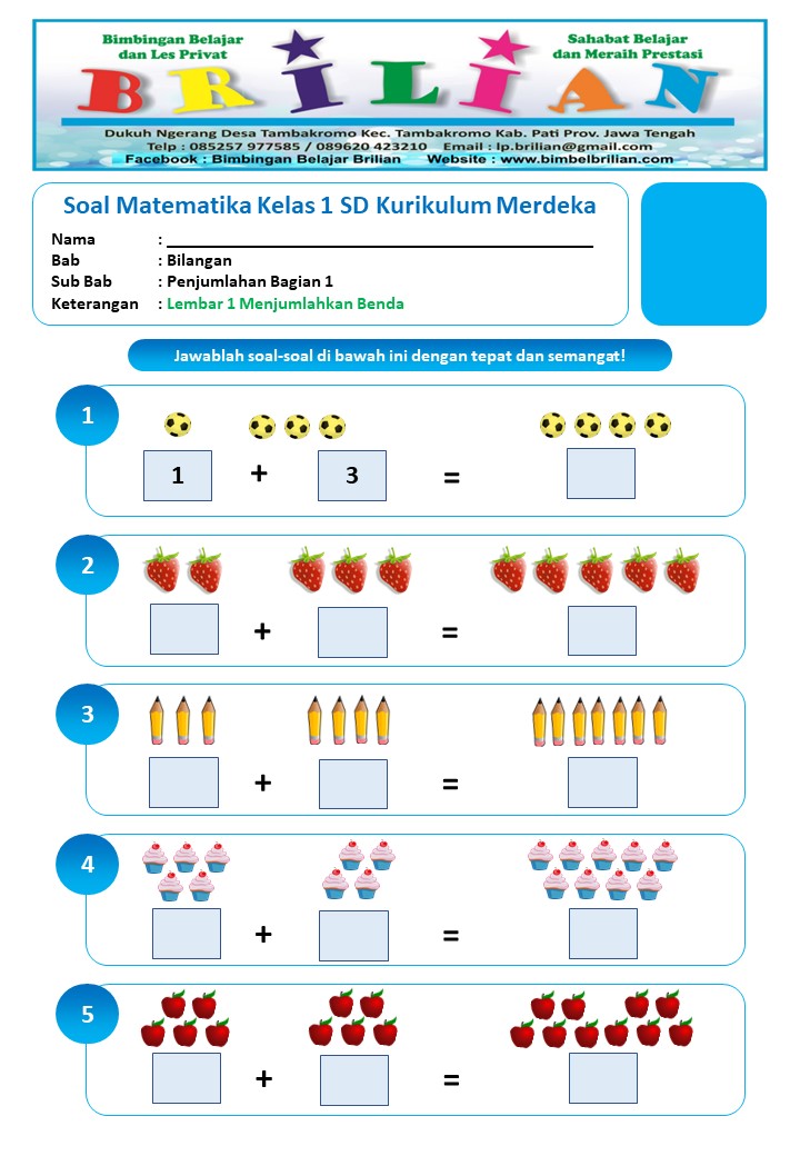Wajib Tahu! Kumpulan Latihan Soal Matematika Kelas 1SD Semester 1 Agar Anak Cepat Pintar