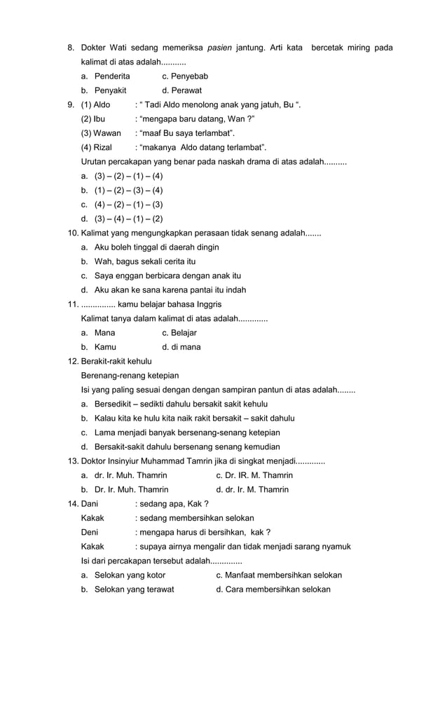150 Soal Tes Substantif PPG 2026: Kisi-Kisi Soal Evaluasi Kelas 4 Bahasa Indonesia yang Wajib Dikuasai Calon Guru 150 Soal Tes Substantif PPG 2026: Kisi-Kisi Soal Evaluasi Kelas 4 Bahasa Indonesia yang Wajib Dikuasai Calon Guru